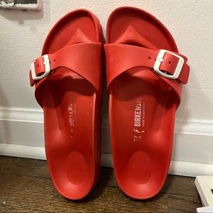 Red Rubber Birkenstock Sandals Madrid Eva Size 37